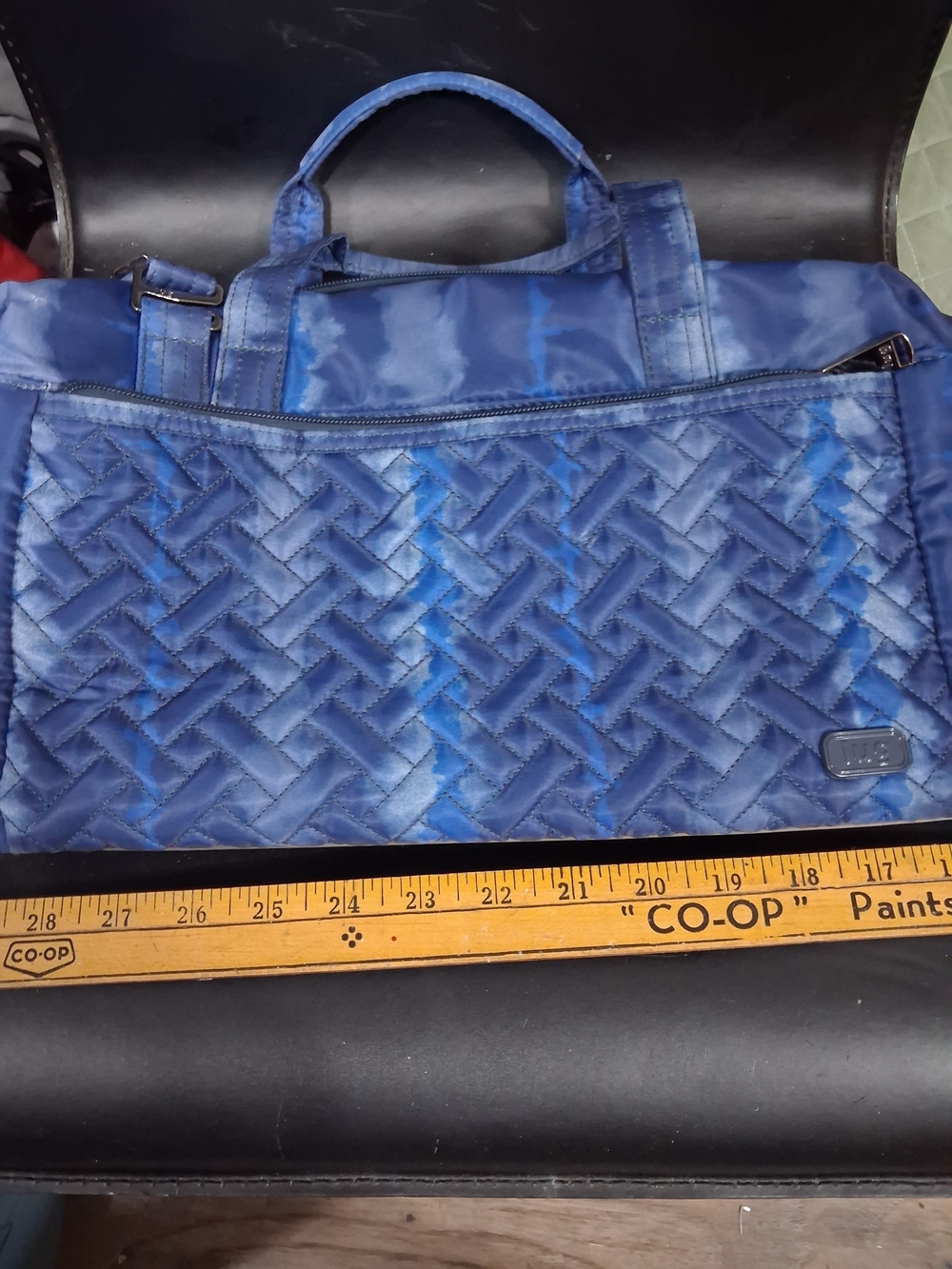Blue Quilted Imsulated Tote Lunch Bag By lug - Picture 6 of 7